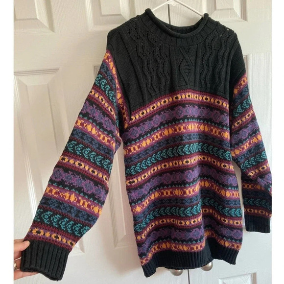 Vintage Liz Claiborne chunky knit sweater size S 100% cotton - Picture 2 of 7